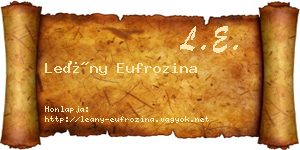 Leány Eufrozina névjegykártya